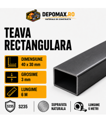 Teava rectangulara 40 x 30 x 3 mm, 6 metri